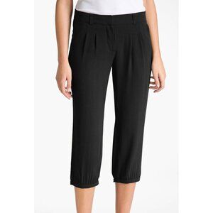 Eileen Fisher - Silk Georgette Crepe Button Cuff Silk Pants w/Fly Front, Med